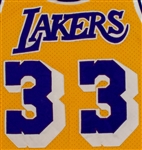 Kareem Abdul-Jabbar Los Angeles Lakers Game Worn Home Jersey - Excellent Wear (76ers Equipment Staff Letter/MEARS A9.5)