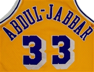 Kareem Abdul-Jabbar Los Angeles Lakers Game Worn Home Jersey - Excellent Wear (76ers Equipment Staff Letter/MEARS A9.5)