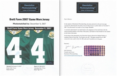 Brett Favre Milestone 250th Career Start 12/9/2007 Photo Matched Green Bay Packers Game Worn & Signed Home Jersey (Favre/JSA/PSA/HA/Resolution) 