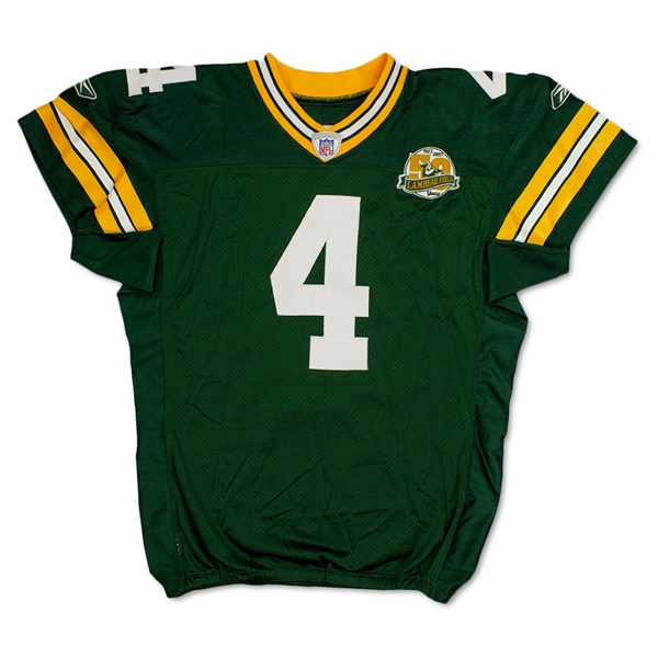 Brett Favre Milestone 250th Career Start 12/9/2007 Photo Matched Green Bay Packers Game Worn & Signed Home Jersey (Favre/JSA/PSA/HA/Resolution) 