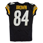 Antonio Brown Photo Matched 1/3/2015 Pittsburgh Steelers Game Worn & Signed Jersey - AFC Wildcard Playoff Game (JSA/MEARS A10)