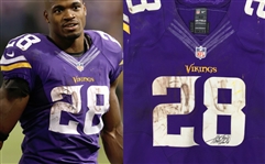 Adrian Peterson Photo Matched 11/7/2013 Minnesota Vikings Game Worn & Signed Home Jersey - 2 TD's! (MEARS A10/JSA)