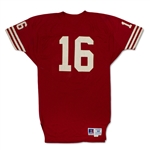 Joe Montana 1987-89 San Francisco 49ers Game Used Home Jersey - 89 FedEx Slip from 49ers, Celtics Former CFO LOA, Evident Use (MEARS A10)