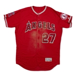 Mike Trout Photo Matched 6/15/2016 Los Angeles Angels Game Worn & Signed Home Jersey - DIRTY! MVP Season! (MEARS A10/Anderson/MLB Auth/PSA)