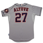 Jose Altuve 9/27/2014 Houston Astros Game Worn Road Jersey vs Mets (MLB Auth)