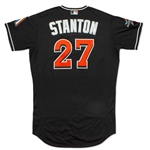 Giancarlo Stanton 2017 Game Used Miami Marlins Alternate Jersey Photo Matched To 11 Games Totaling 4 Home Runs (MLB Auth/Sports Investors)
