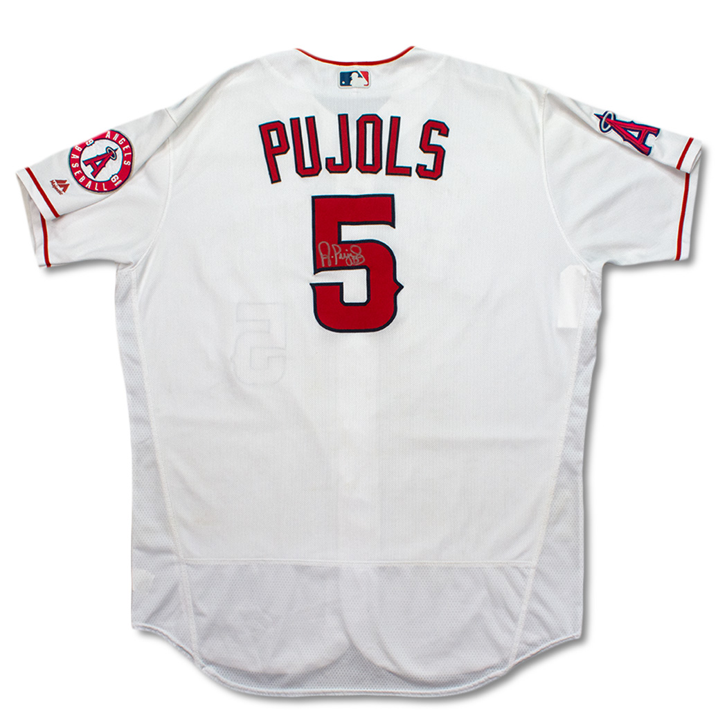 Albert Pujols Game-Used Alternate Red Jersey - 10/3/15