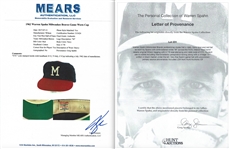Warren Spahn 1962 Milwaukee Braves Game Worn Baseball Cap (MEARS/Hunt/Spahn's Brother LOA)