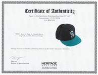 Ken Griffey Jr. 1990's Game Worn & Signed Seattle Mariners Cap (HA/JSA)