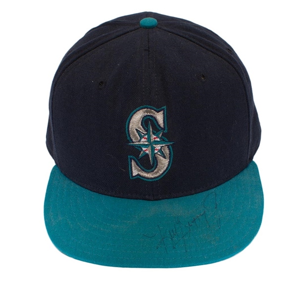 Ken Griffey Jr. 1990s Game Worn & Signed Seattle Mariners Cap (HA/JSA)