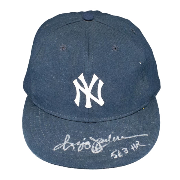 Reggie Jackson 1978-81 New York Yankees Game Worn & Signed "563 HR" Cap (MEARS/JSA LOA)