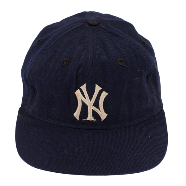 Thurman Munson 1970-76 New York Yankess Game Worn Cap (MEARS)