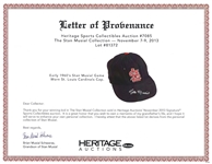 Stan Musial Early 1960's Game Worn & Signed St. Louis Cardinals Cap - Family LOA (MEARS/HA/JSA/PSA)