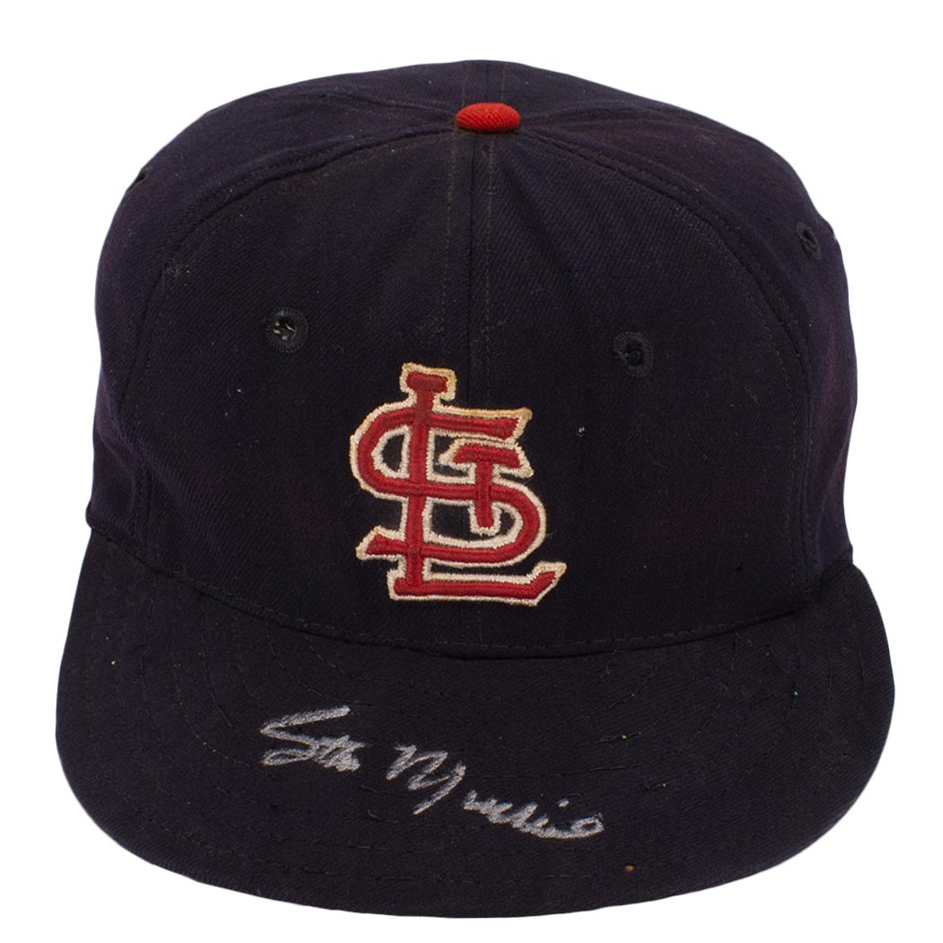 Lot Detail - Stan Musial Early 1960's Game Worn & Signed St. Louis Cardinals  Cap - Family LOA (MEARS/HA/JSA/PSA)