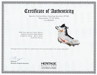 Dan Marino Photo Matched 1996 Game Worn & Signed Custom Nike Miami Dolphins Cleat - Worn After Achilles Injury (HA/JSA)