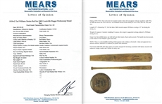 Ted Williams 1939-42 ROOKIE ERA Boston Red Sox H&B Louisville Slugger Professional Model Game Used Bat (MEARS A8 & PSA/DNA)