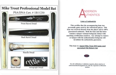 Mike Trout 2015 Los Angeles Angels of Anaheim Game Used & Autographed Bat (JSA/PSA GU10)