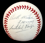 Satchel Paige Best Wishes Signed & Inscribed Hall of Fame 1971 Rawlings Official League Baseball (PSA/DNA LOA)