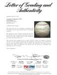 Walter Johnson Single Signed Official League Spalding Cork Center Baseball w/PSA 6 Signature (PSA/DNA 5.5 Overall/SGC)