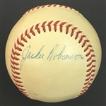 Jackie Robinson Single Signed Official League Spalding Baseball - PSA 8 Autograph Grade (Overall PSA 7 NRMT) 