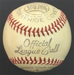 Jackie Robinson Single Signed Official League Spalding Baseball - PSA 8 Autograph Grade (Overall PSA 7 NRMT) 