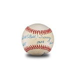 Ted Williams & Bill Terry Dual Signed & Inscribed ONL Baseball (JSA LOA)