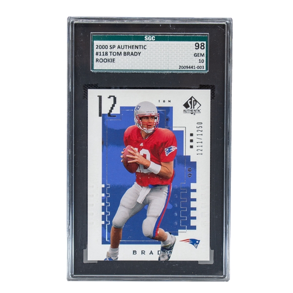 Tom Brady GEM MINT 2000 SP Authentic #118 Rookie Card - Graded SGC 98 Gem Mint 10 