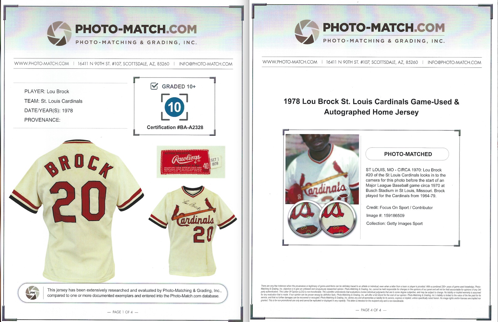 Lou Brock St. Louis Cardinals Signed Autograph Custom Jersey Throwback JSA  Certified