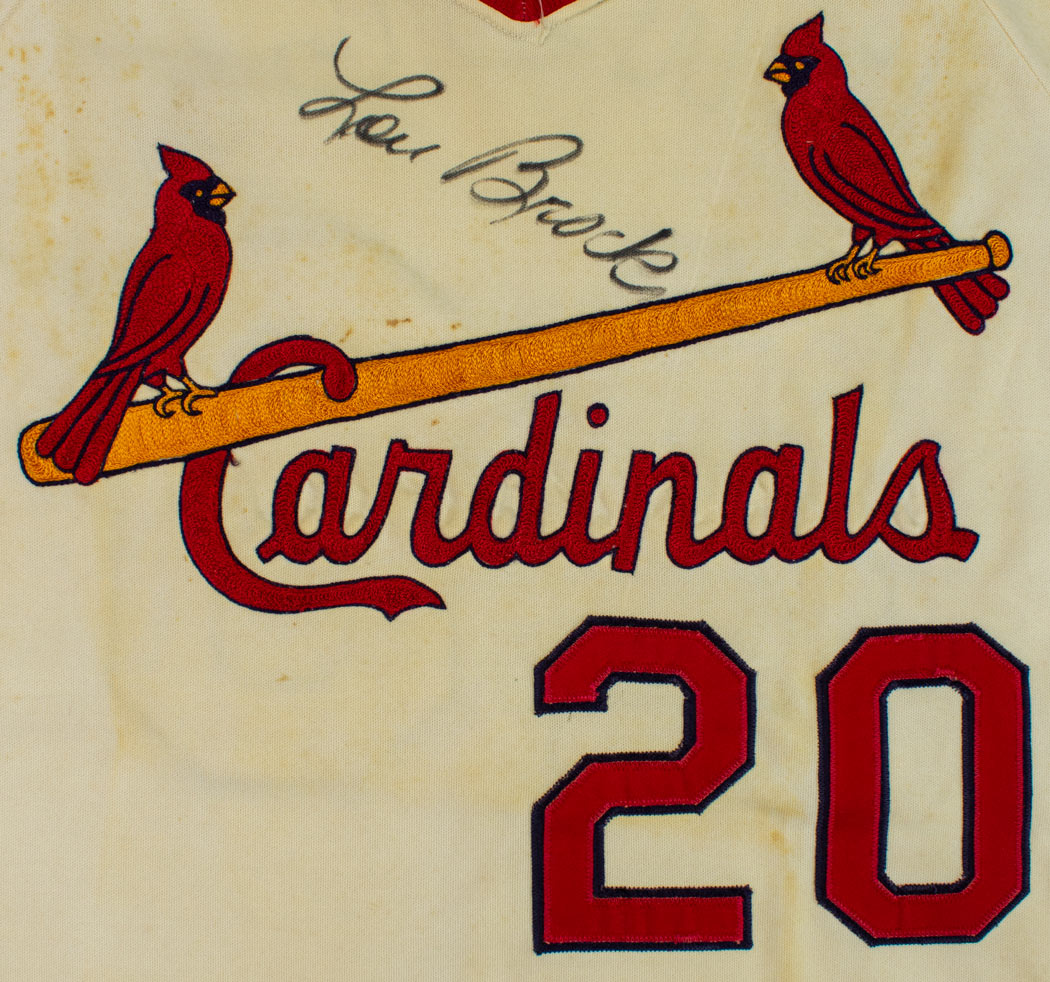 Lou Brock Signed Red St. Louis Cardinals Jersey (JSA COA) 2xWorld Series  Champs