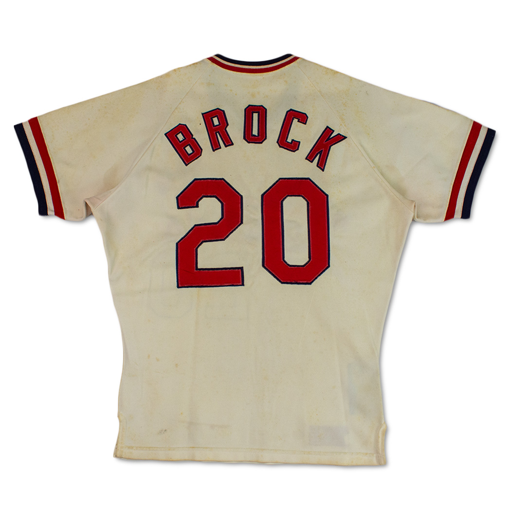 LOU BROCK SIGNED T/B ST LOUIS CARDINALS JERSEY #20 HOF85 RIP