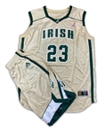 LeBron James St. Mary - St. Vincent Fighting Irish High School Game Used Gold Jersey & Shorts