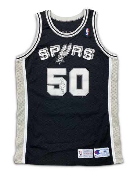 David Robinson 1992-93 San Antonio Spurs Game Used & Autod Road Jersey - PHOTO MATCHED, Outstanding Wear (RGU LOA)