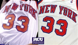 Patrick Ewing 1991-92 NY Knicks Game Used & Signed Jersey - Season Long Wear, PHOTO MATCHED (76ers LOA/RGU LOA)