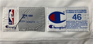 Patrick Ewing 1991-92 NY Knicks Game Used & Signed Jersey - Season Long Wear, PHOTO MATCHED (76ers LOA/RGU LOA)