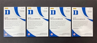 (4) Zion Williamson 2019-20 Panini Immaculate Rookie Auto Patch #'d to 99