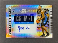 Zion Williamson 2019-20 Contenders Hyper Optic College Ticket Rookie Auto #'d 9/10 - Rare Rookie Card