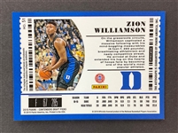 Zion Williamson 2019-20 Contenders Hyper Optic College Ticket Rookie Auto #'d 9/10 - Rare Rookie Card