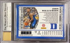 Zion Williamson 2019-20 Contenders Gold Optic College Ticket Rookie Auto #'d 3/5 graded BGS 9 - Rare! Only 5 Made!