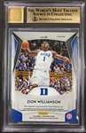 Zion Williamson 2019-20 Panini Prizm Draft Picks Blue Camo Auto #'d 7/12 graded BGS 9.5 Gem Mint