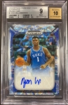 Zion Williamson 2019-20 Panini Prizm Draft Picks Blue Camo Auto #'d 4/12 graded BGS 9 Mint
