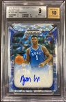 Zion Williamson 2019-20 Panini Prizm Draft Picks Blue Camo Auto #d 4/12 graded BGS 9 Mint