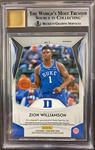 Zion Williamson 2019-20 Panini Prizm Draft Picks Blue Camo Auto #'d 4/12 graded BGS 9 Mint