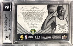 Kevin Durant 2007-08 Upper Deck Exquisite Collection Jersey Auto Patch /99 - BGS Mint 9 (Only 2 Graded Higher) ALTERED PATCH