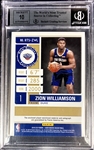 Zion Williamson 2019-20 Contenders Rookie Ticket Patch Auto #'d 5/10 - BGS 8.5 - The Rarest non 1/1 Contenders Ticket Variation