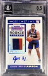 Zion Williamson 2019-20 Contenders Rookie Ticket Patch Auto #'d 5/10 - BGS 8.5 - The Rarest non 1/1 Contenders Ticket Variation