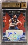 Zion Williamson 2019-20 Prizm Rookie Signatures Red Choice Auto BGS 9.5 - 4 x 9.5 Subgrades!