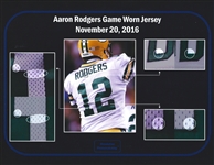 Aaron Rodgers 2016 Green Bay Packers Game Worn Jersey - Photo Matched to 2 Games! 782 Yards and 6 Touchdowns! Monster Stats!