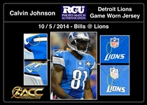 Calvin Johnson 10/5/14 Detroit Lions Game Worn, Signed & Megatron Inscribed Jersey - Photo Matched (Athletes Club Co, RGU) WCF Patch