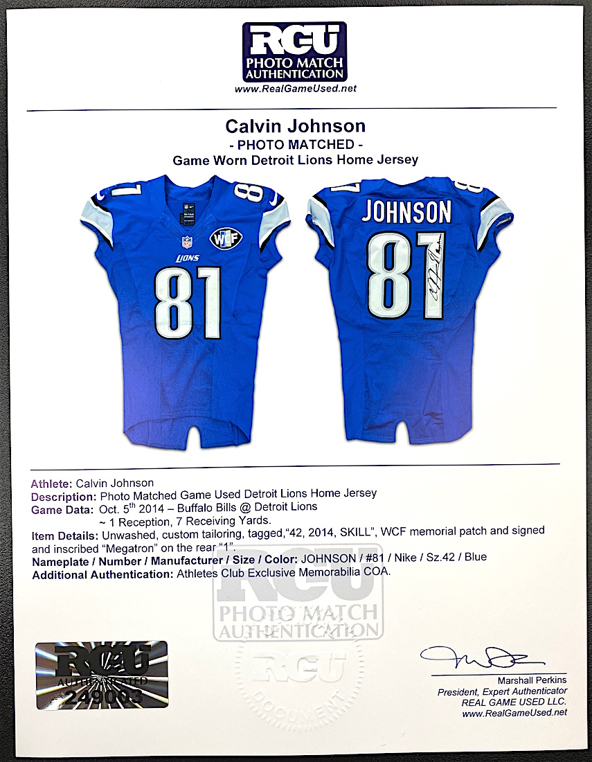 calvin johnson signed jersey