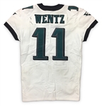 Carson Wentz 9/15/19 Philadelphia Eagles Game Used, Signed & Inscribed Jersey - Photo Matched (Athletes Club Co, RGU) 100th Patch! 2 Touchdowns!